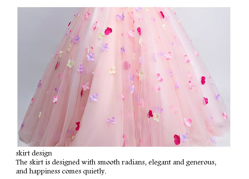 Pink Flower Sea Bride Wedding Dresses