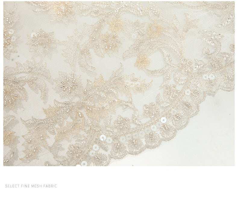 French Lace Sequin Fabric for Wedding Dresses