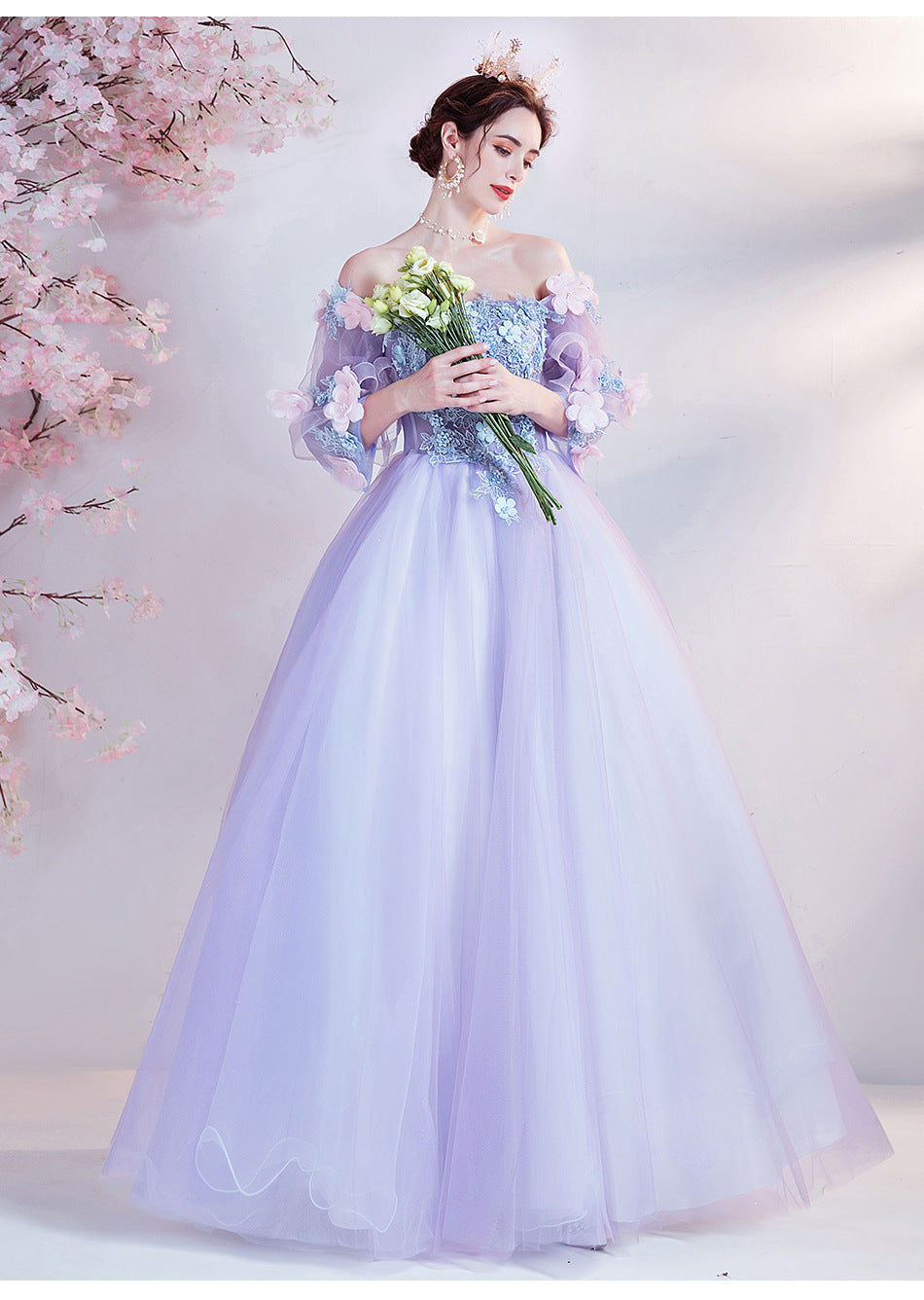 Lace Fabric Fairy Princessy Evening Dress