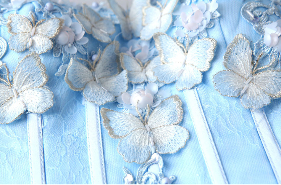 Blue Butterfly Fairy Gauze Evening Dress