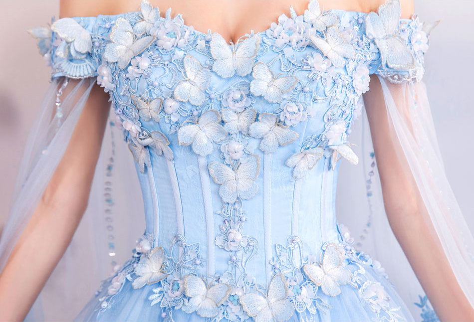 Blue Butterfly Fairy Gauze Evening Dress