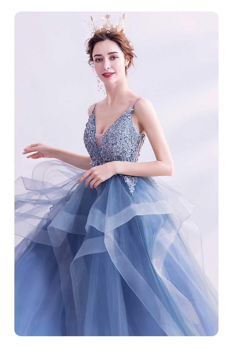 Blue Elegant Wedding Dress Ball Evening Gown